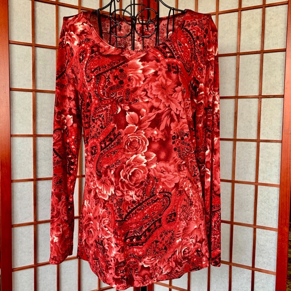 Miss Understood Floral Paisley Stretch Blouse - Picture 4 of 5